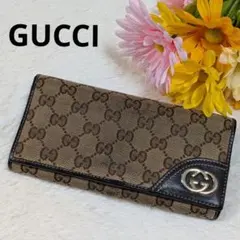 グッチ 箱付き GGキャンバス インターロッキングG ロングウォレット