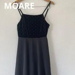 美品 モアレ MOARE ベルベットキャミワンピース ビジュー 大人可愛い 黒