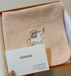 HERMES ピンク タオルハンカチ