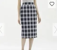 GU チェックナローミディスカート タイトスカート ウエストゴム ロングスカート