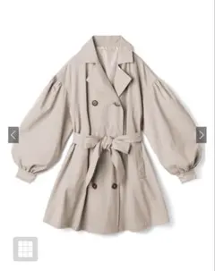 GRLリボンベルト付きボリュームスリーブショート丈トレンチコート［K8939a］