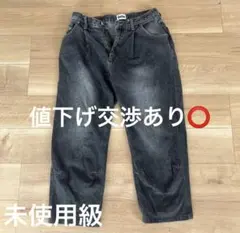 9090 ダークグレー デニムパンツ ワイドフィット