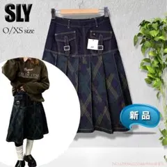 【新品】SLY L/W PRINT CHECK PLEATS ミドルスカート