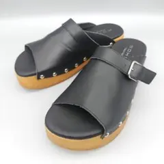 美品✨ モヒ MOHI サボサンダル 39 黒 ウッドソール 厚底 レザーのサムネイル
