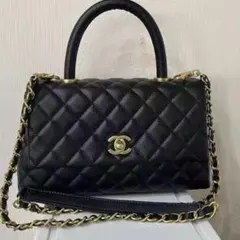 coco handleブラックショルダーバッグ