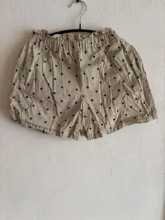 水玉模様 ベージュ ショートパンツ M