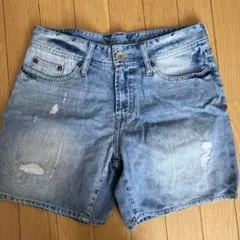 ダメージ加工ショートパンツ短パンデニムショーパン