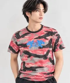 DIESEL 半袖Tシャツ カモフラージュ 迷彩 ブランドロゴ ピンク メンズ
