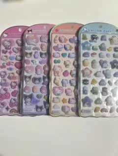 国内正規品 コットンパフィー 4枚セット サンリオ キティー クロミ マイメロ