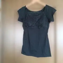 ★未使用★ カップ付きTシャツ レース切り替え LLのサムネイル