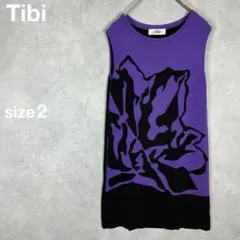 ティビ tibi ニット ワンピース チュニック ノースリーブ M【0292】