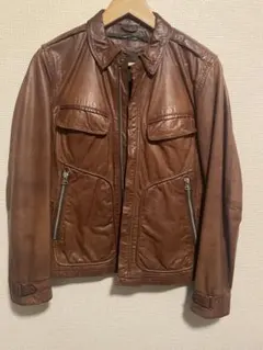 ナノユニバース　ブラウン レザージャケット