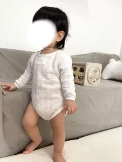 the.lala 編み模様ロンパース S