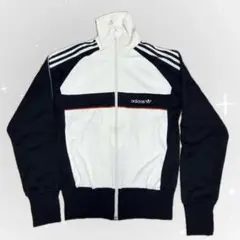 90s adidas 刺繍トラックジャケット ジャージ ネイビー