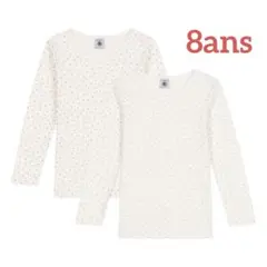 新品 未使用 プチバトー 長袖 Ｔシャツ２枚組 ハート 8ans