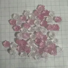 ネイルパーツ 薔薇 ローズ クリア ピンク 50個 ばら バラ パール
