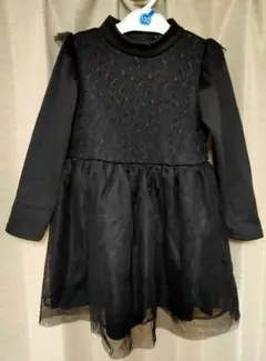 レースワンピース 130 女の子 黒 長袖