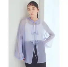 シアーリボンシャツ