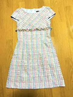 美品☆マーリエパーエフデ/マルチカラー ツイード ワンピース