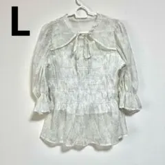 しまむら HOKTRISH ホクトリッシュ ケープ襟シャーリングブラウス 花柄