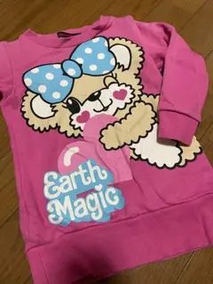 Earth Magicアースマジック❤️ピンククマトレーナー100cm女の子キッズ