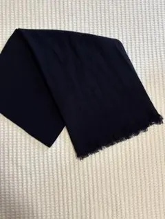 【PLST（プラステ） 】大判フリンジストール / マフラー（ネイビー）濃紺