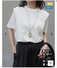 ［UVカット][接触冷感][シワになりにくい]ショルダータック半袖Tシャツのサムネイル