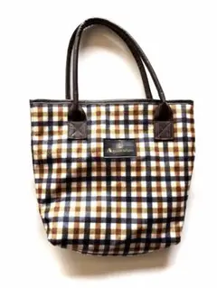 799円にお値下げ アクアスキュータムチェック柄キャンバストートバッグ