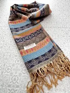 新品未使用　パシュミナストール　カシミア100％　フェアアイル柄