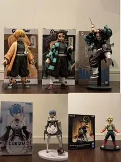 鬼滅の刃、Re:ゼロ、ドラゴンボール フィギュアセット