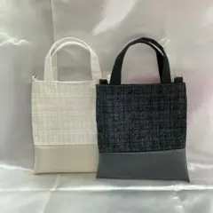 ミニバッグ　ショルダーバッグ　フェイクレザー　ツイード　ポシェット　ブラック　黒