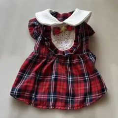 犬服 ハンドメイド 赤チェック - メルカリ