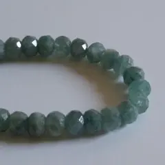 【B105-1】 ブルーグリーンカイヤナイト ボタンカット 内径16㎝ ブレス