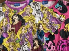 東京ディズニーリゾート ミニーマウス、ラプンツェル　総柄 Tシャツ Mサイズ