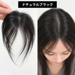 新品 白髪隠し シートエクステ 頭頂部ウィッグ ヘアピース ナチュラルブラック