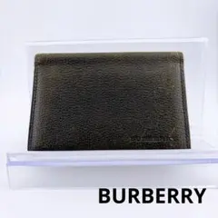 【BURBERRY(バーバリー) 名刺入れ グリーン レザー】