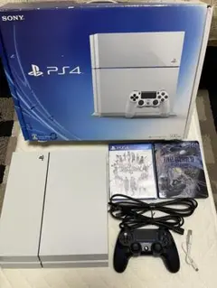 美品 PS4 白 本体 500GB コントローラー・箱あり　FF15等ソフト付き