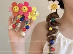 カラフル花デザインヘアピンセット