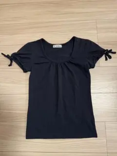 Sorridere 半袖Tシャツ ネイビー　袖リボンのサムネイル