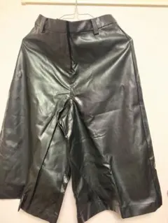 ガウチョパンツ 黒 冬