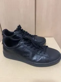 LACOSTE ブラック レザースニーカー