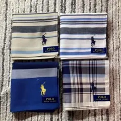 【未使用品】ポロラルフローレン ロゴ刺繍 ハンカチ 4枚セット