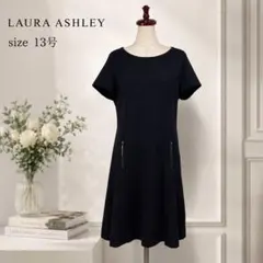 12 美品　大きいサイズ　laura ashley ブラック　ワンピース
