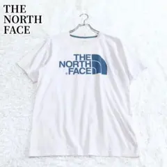 ザ・ノース・フェイス 半袖Tシャツ ホワイト ブルーロゴ シンプル カジュアル