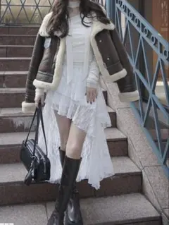GRL 2Wayインパン付き前後差ヘムレーススカート tu1503