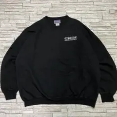 90s Hanes ヴィンテージスウェット 企業ロゴ ギア ブラック USA古着