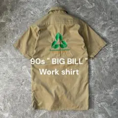 90s BIG BILL ワークシャツ 企業刺繍ロゴ ビック刺繍アメカジ古着