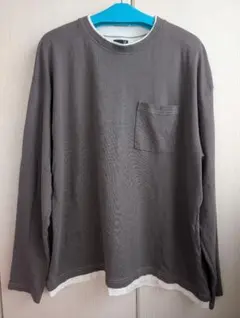 サカリバレイヤードロングTシャツ　チャコール