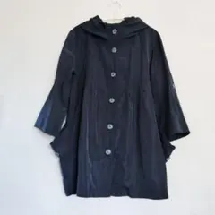 フード付き　スプリングコート　M〜Lサイズ　ネイビー