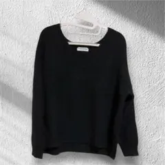 RODEO CROWNS ブラック Vネックニット